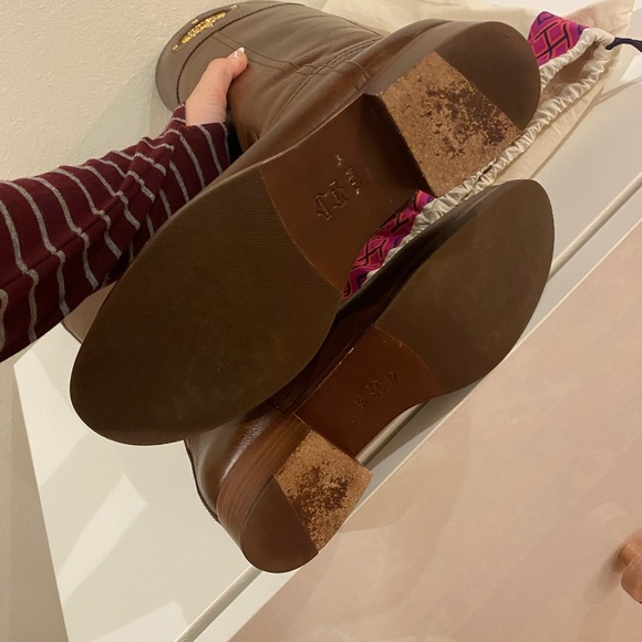 Tory Burch Kieran Leather Logo Riding Boots - Picture 6 of 8